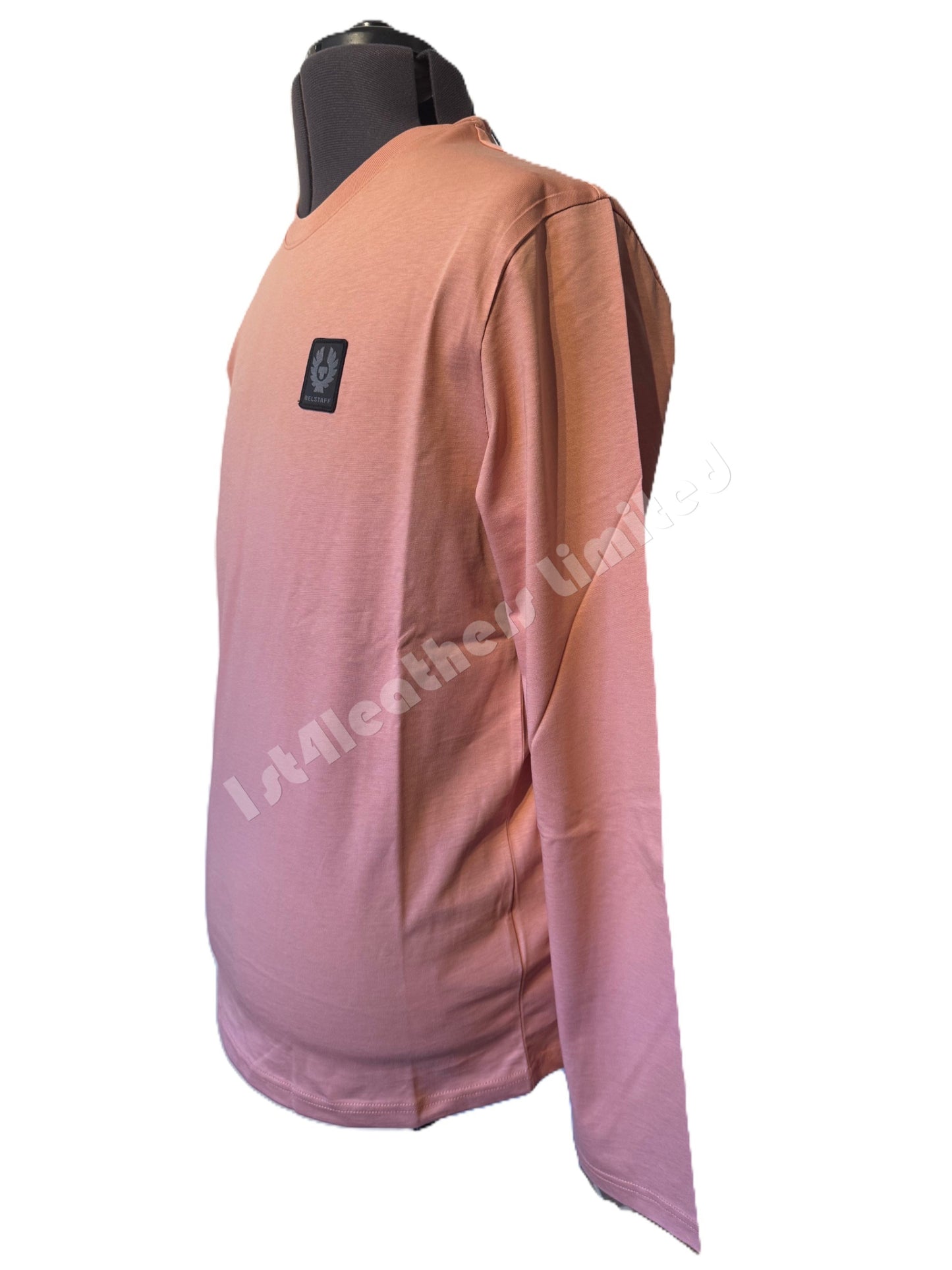BELSTAFF MONKFORD PHOENIX PATCH LONG SLEEVE T-SHIRT RUST PINK RRP £75 BNWT