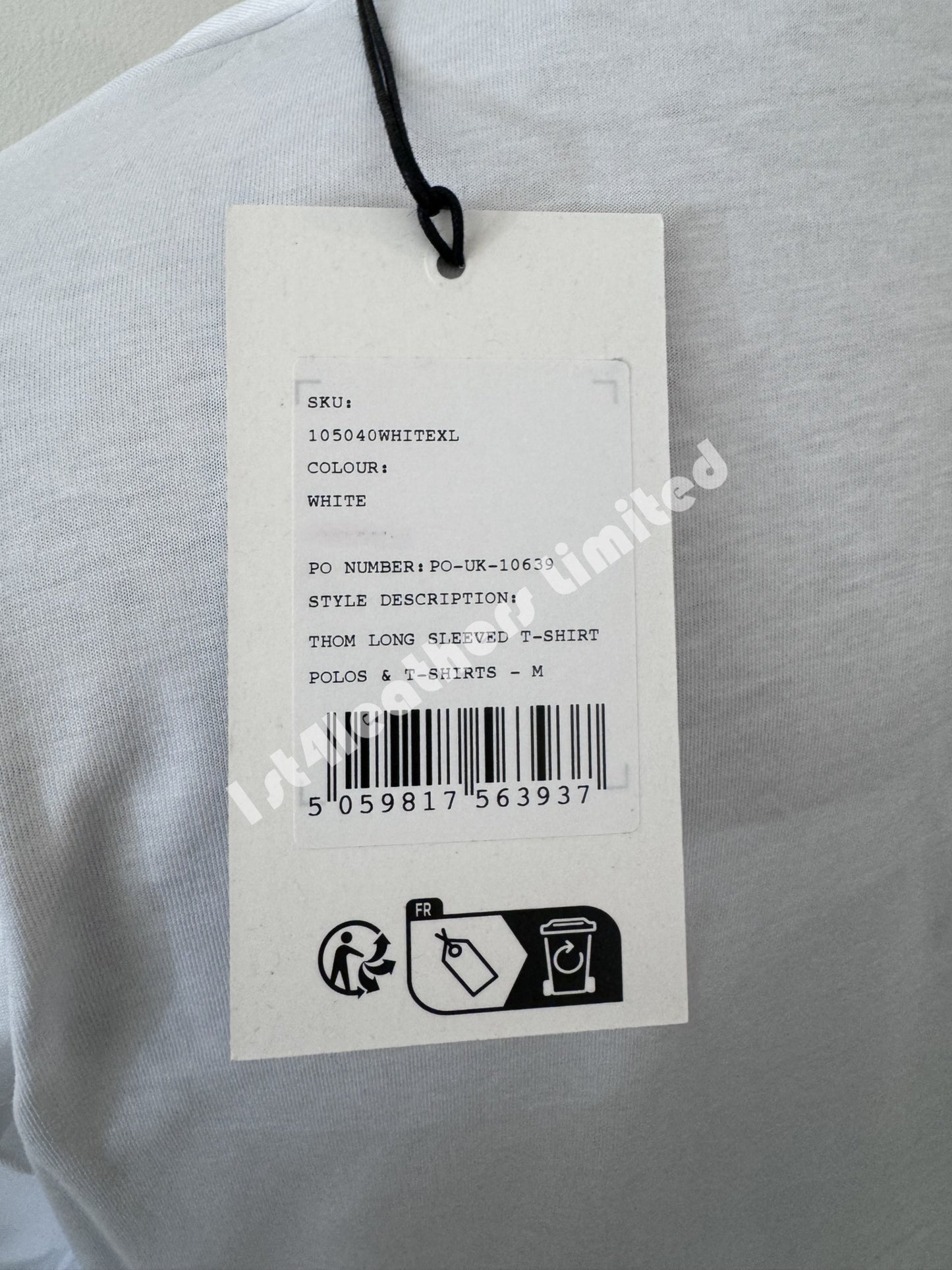 BELSTAFF THOM LONG SLEEVE COTTON POCKET T-SHIRT WHITE RRP £75 BNWT