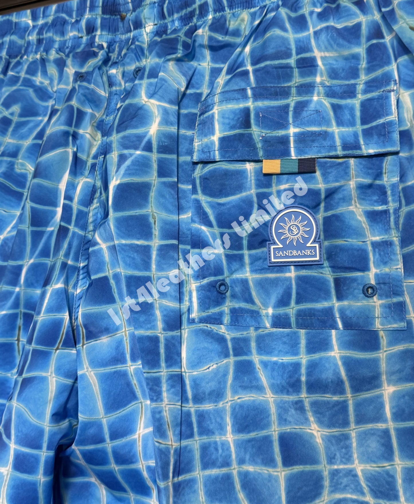 SANDBANKS MOSAIC SWIM SHORTS BLUE RRP £140 BNWT