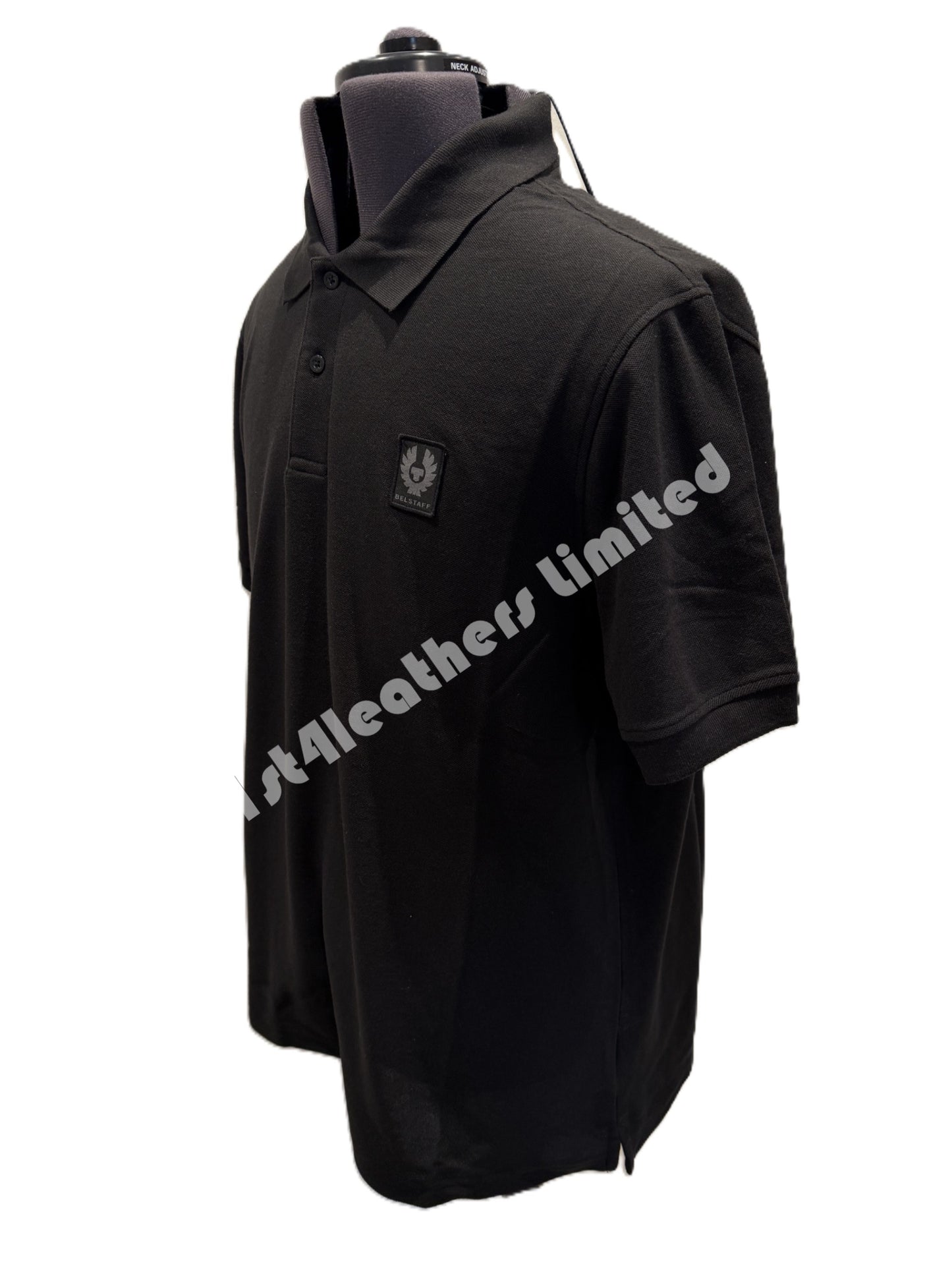 BELSTAFF STEWARTON PIQUE COTTON POLO SHIRT BLACK RRP £95 BNWT