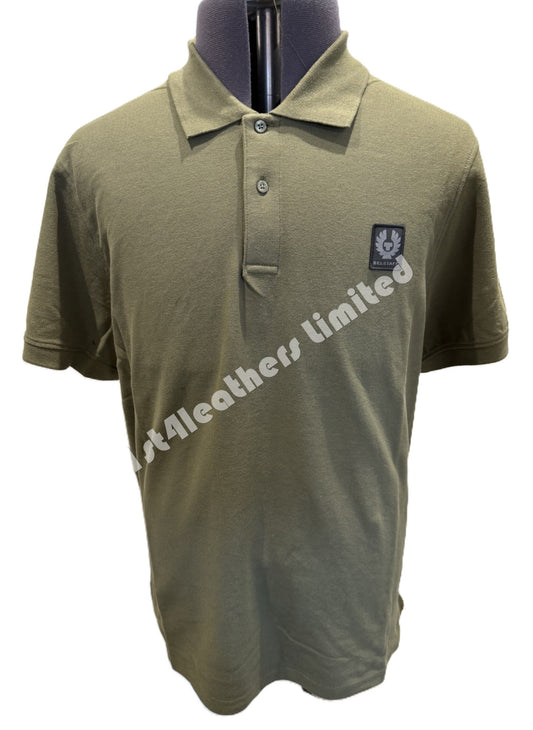 BELSTAFF STEWARTON PIQUE COTTON POLO SHIRT TRUE OLIVE RRP £95 BNWT