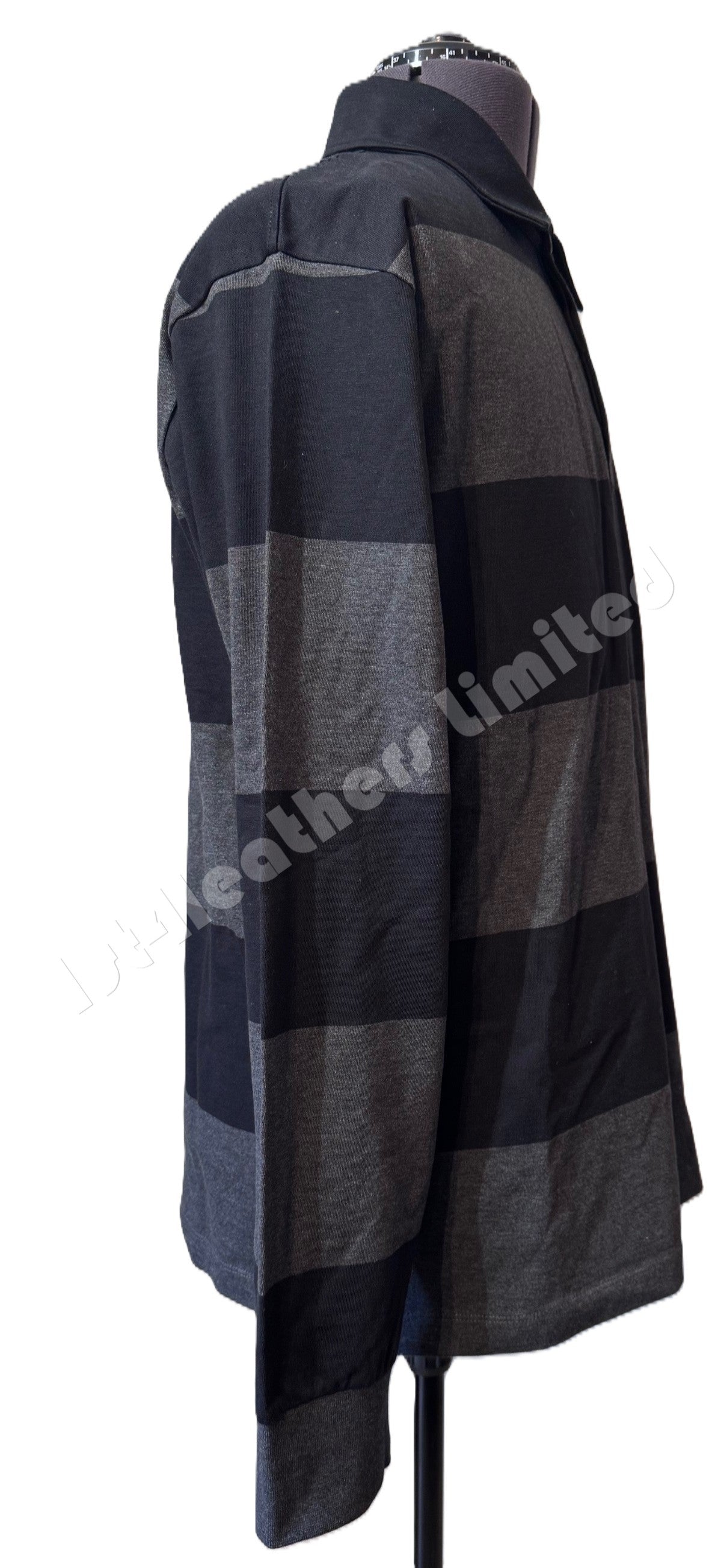 BELSTAFF DRUM PIQUE COTTON LONG SLEEVE POLO SHIRT BLACK/CHARCOAL L RRP £175 BNWT