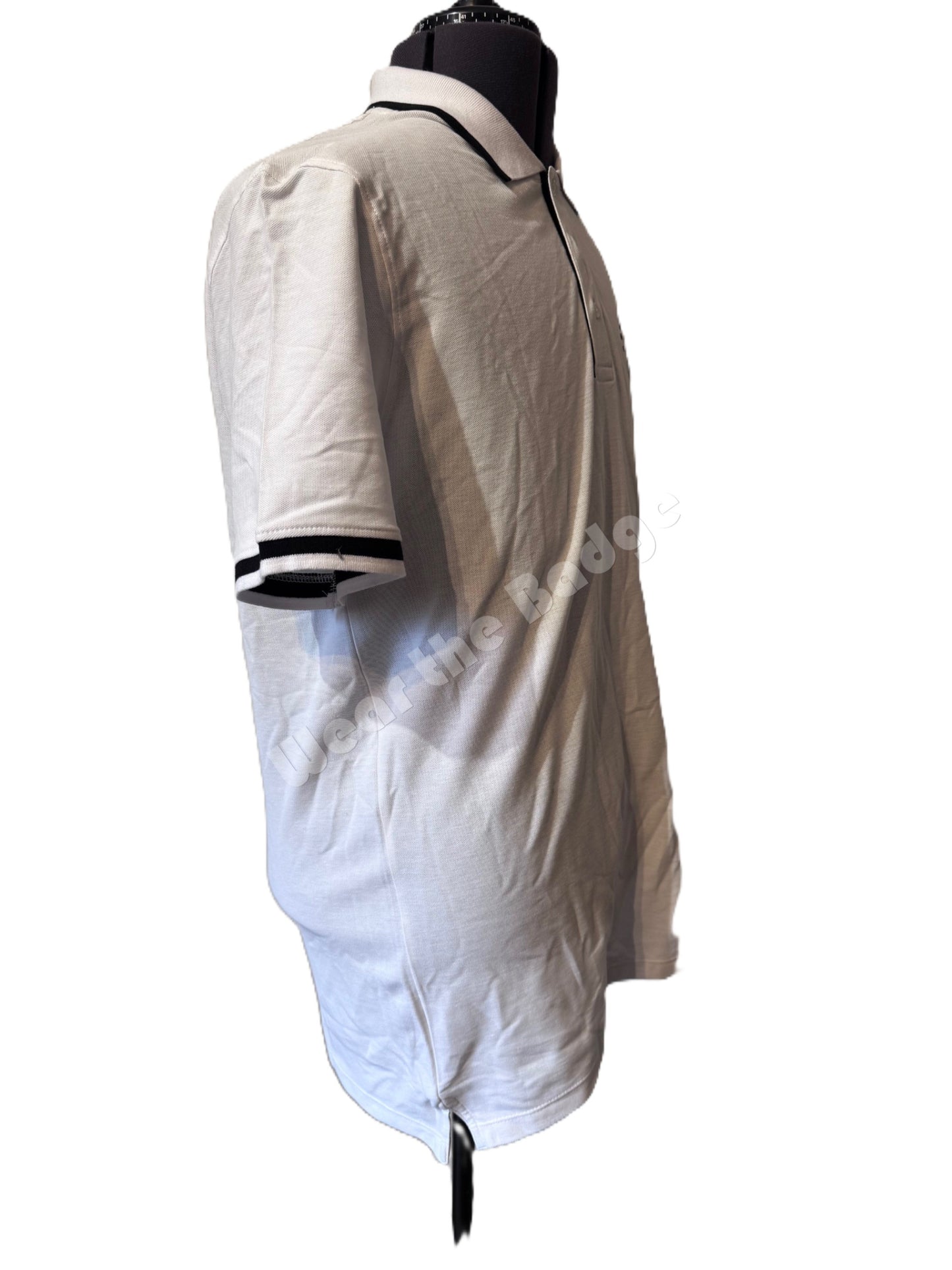 AQUASCUTUM PIQUE COTTON BADGE LOGO POLO SHIRT WHITE 2XL RRP £110 BNWT