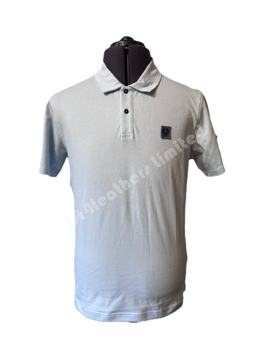 BELSTAFF MONITOR MICRO PIQUE COTTON POLO SHIRT TONAL SKYLINE BLUE RRP £110 BNWT