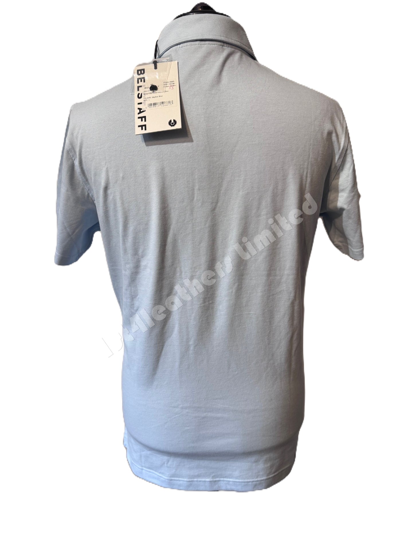 BELSTAFF MONITOR MICRO PIQUE COTTON POLO SHIRT TONAL SKYLINE BLUE RRP £110 BNWT