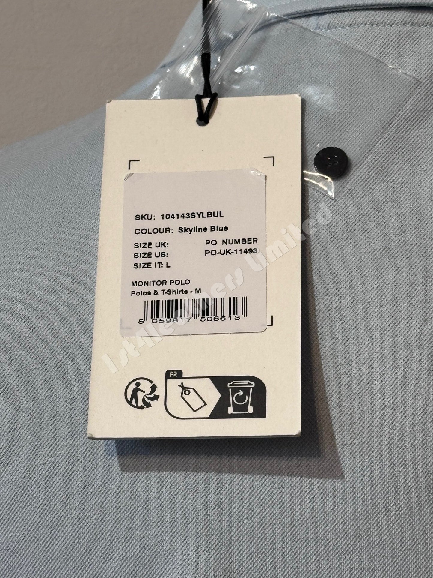 BELSTAFF MONITOR MICRO PIQUE COTTON POLO SHIRT TONAL SKYLINE BLUE RRP £110 BNWT