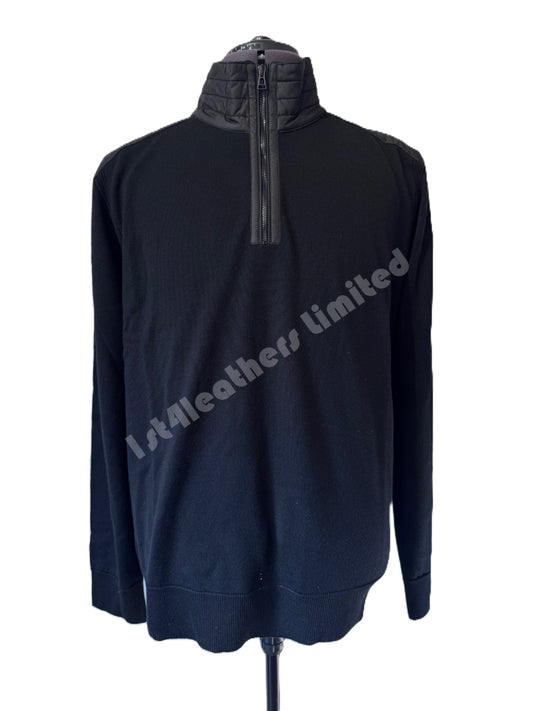 BELSTAFF KILMINGTON QUARTER ZIP MERINO WOOL JUMPER BLACK 2XL RRP £195 BNWT