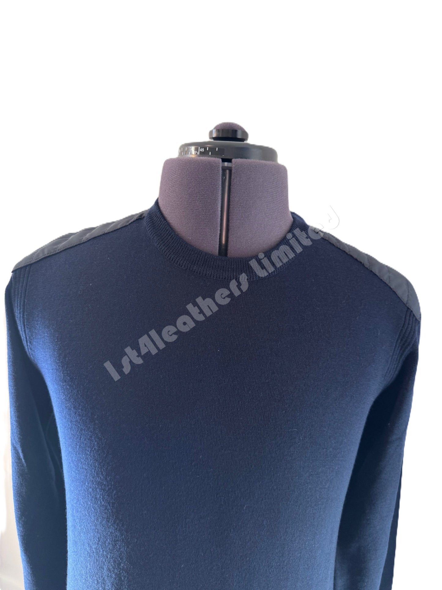 BELSTAFF KERRIGAN CREW NECK MERINO WOOL JUMPER WASHED NAVY RRP £175 BNWT