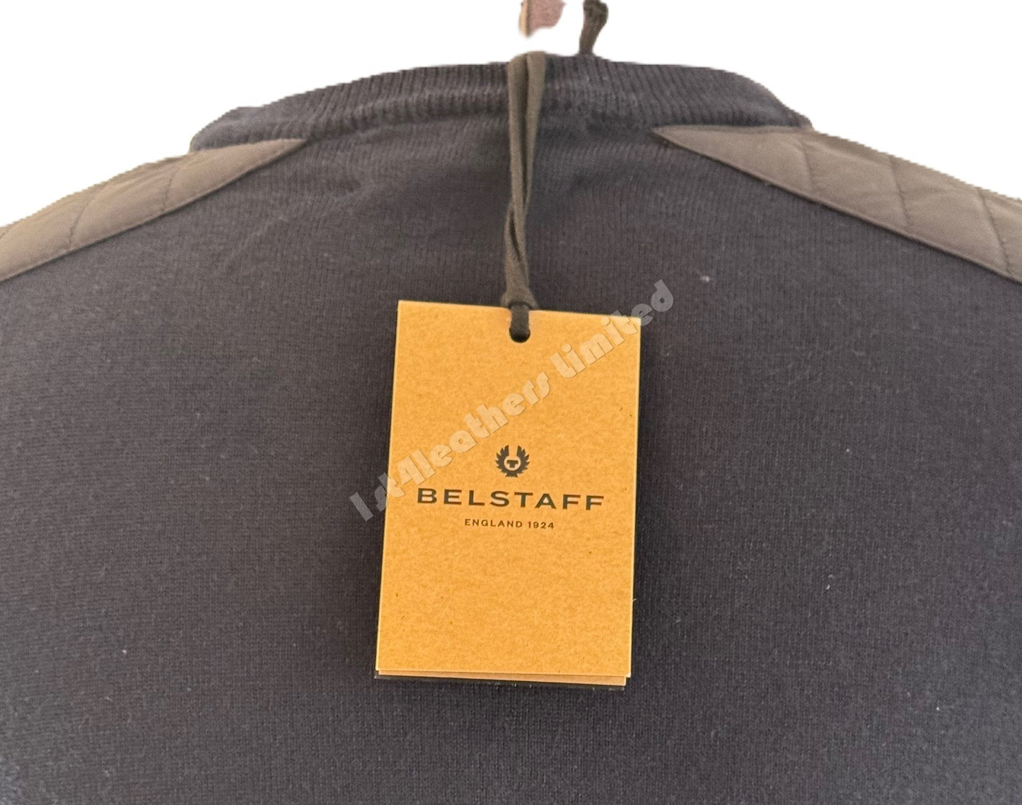 BELSTAFF KERRIGAN CREW NECK MERINO WOOL JUMPER WASHED NAVY RRP £175 BNWT