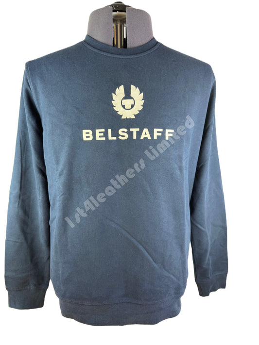 BELSTAFF SIGNATURE CREW NECK SWEATSHIRT DARK INK NAVY XL RRP £135 BNWT
