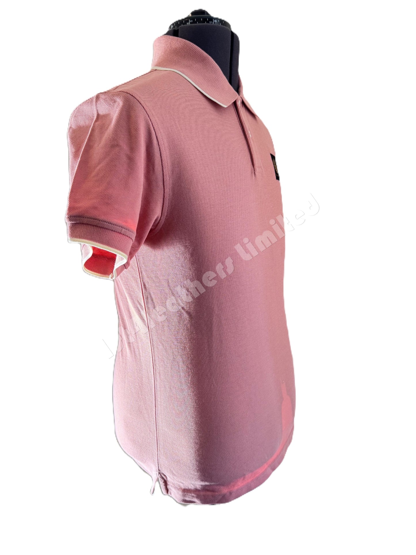 BELSTAFF TIPPED PIQUE COTTON POLO SHIRT RUST PINK SMALL RRP £110 BNWT