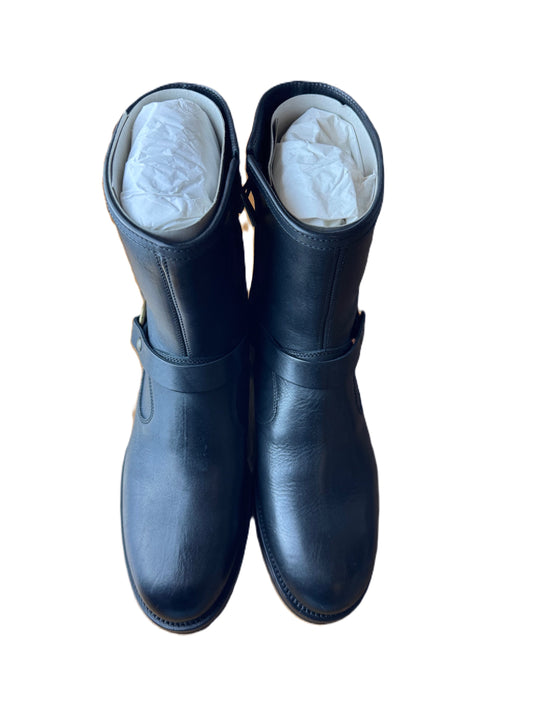 BELSTAFF HARD RIDER ZIP UP BOOTS IN BLACK OILED LEATHER UK 10 RRP £375 BNIB