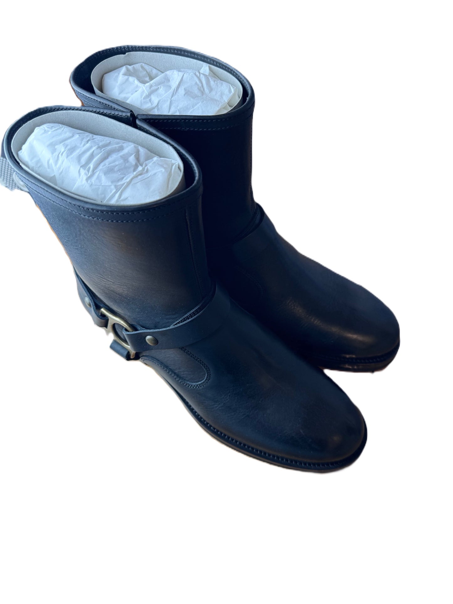 BELSTAFF HARD RIDER ZIP UP BOOTS IN BLACK OILED LEATHER UK 10 RRP £375 BNIB