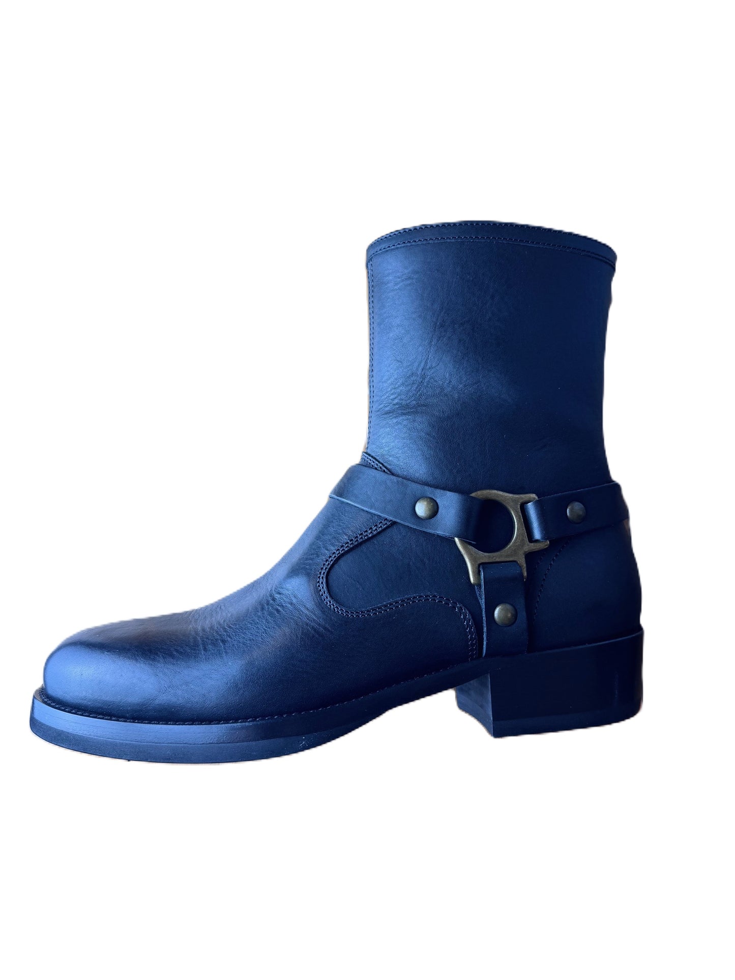 BELSTAFF HARD RIDER ZIP UP BOOTS IN BLACK OILED LEATHER UK 10 RRP £375 BNIB