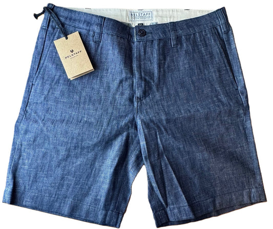 Belstaff Officer Chino Shorts in Indigo Denim Blue (32 Waist) RRP £110 BNWT