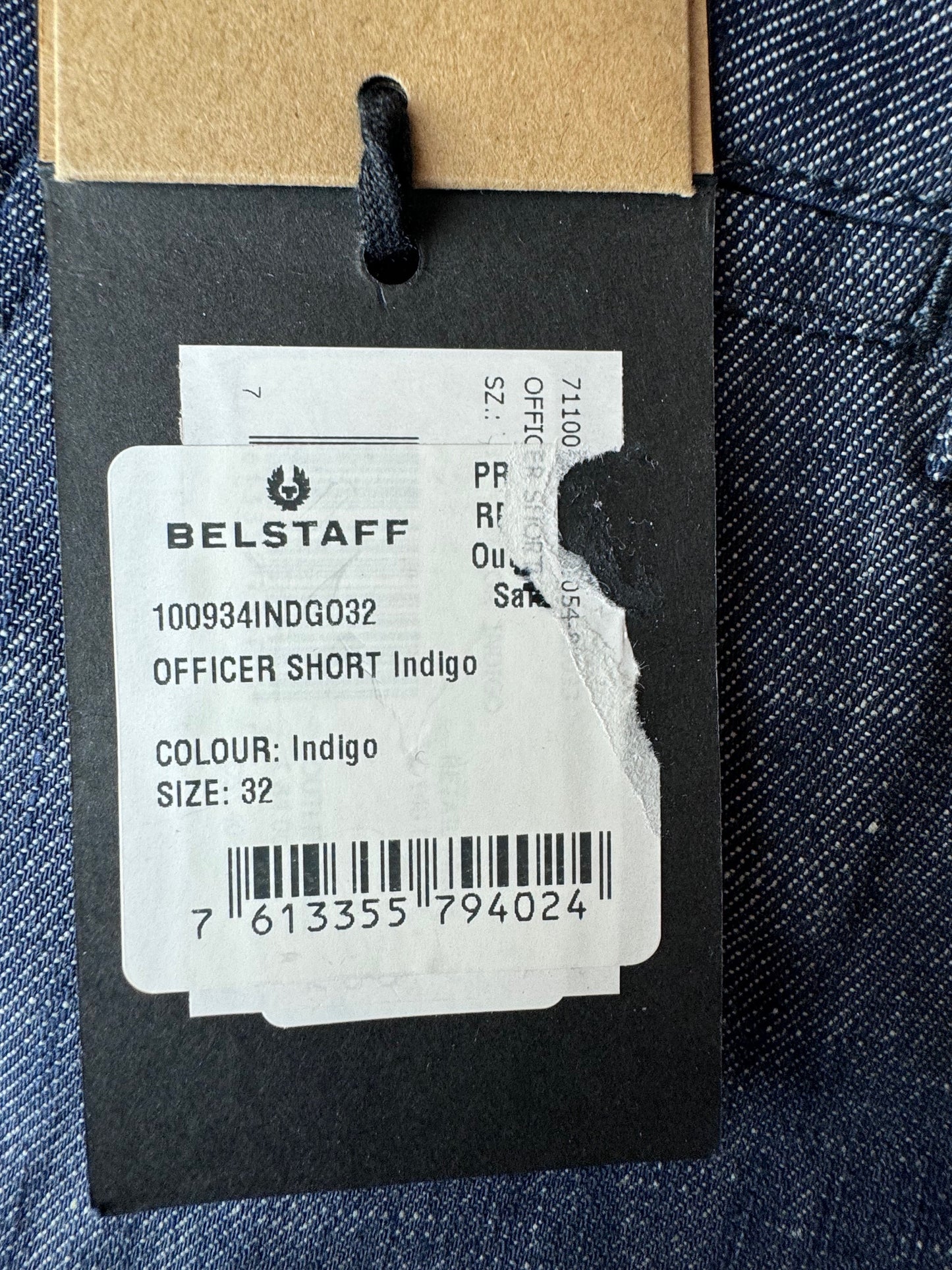 Belstaff Officer Chino Shorts in Indigo Denim Blue (32 Waist) RRP £110 BNWT