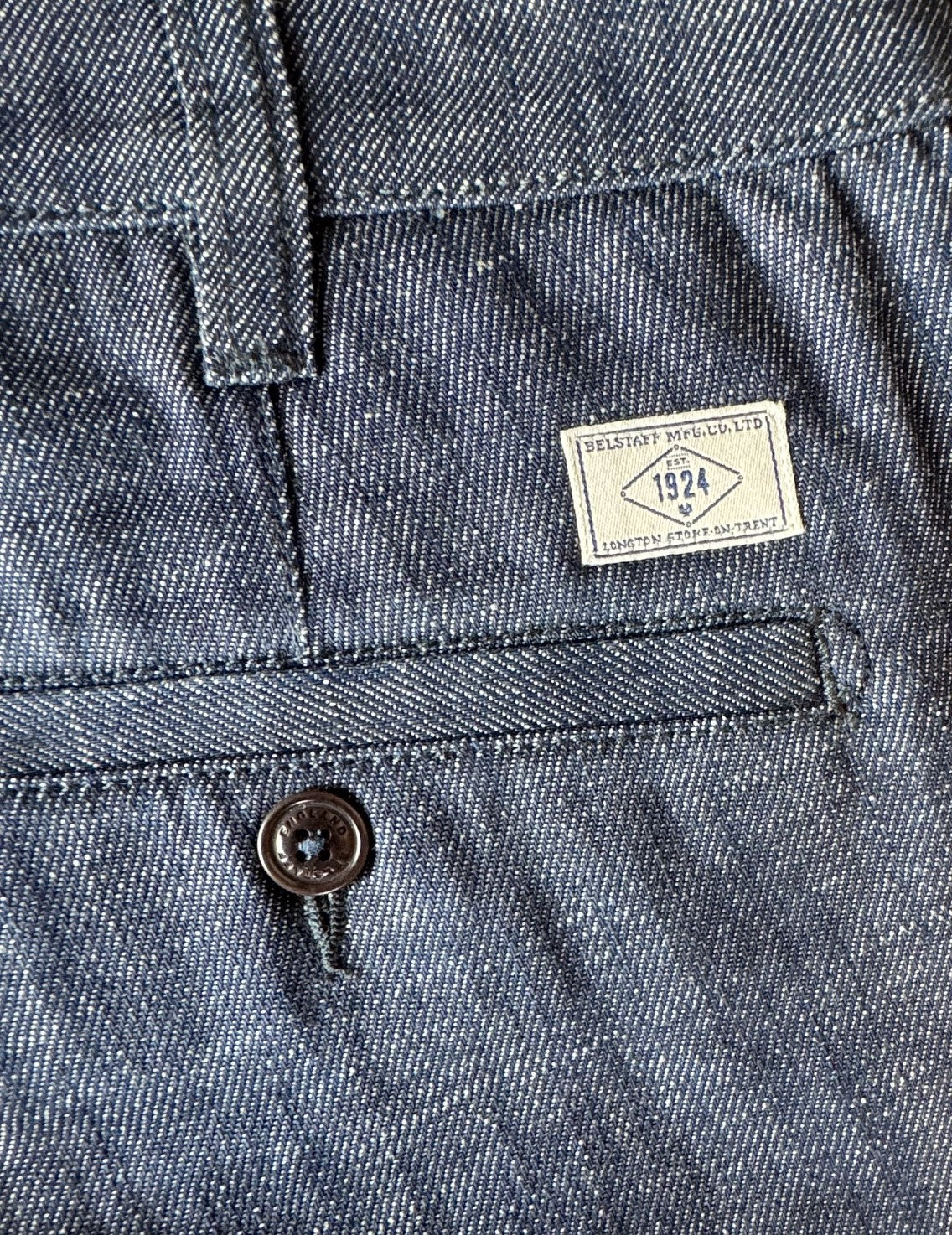 Belstaff Officer Chino Shorts in Indigo Denim Blue (32 Waist) RRP £110 BNWT