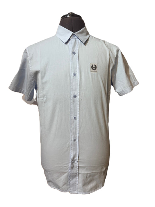 BELSTAFF SMU SHORT SLEEVE COTTON SHIRT SKY BLUE MEDIUM RRP £120 BNWT