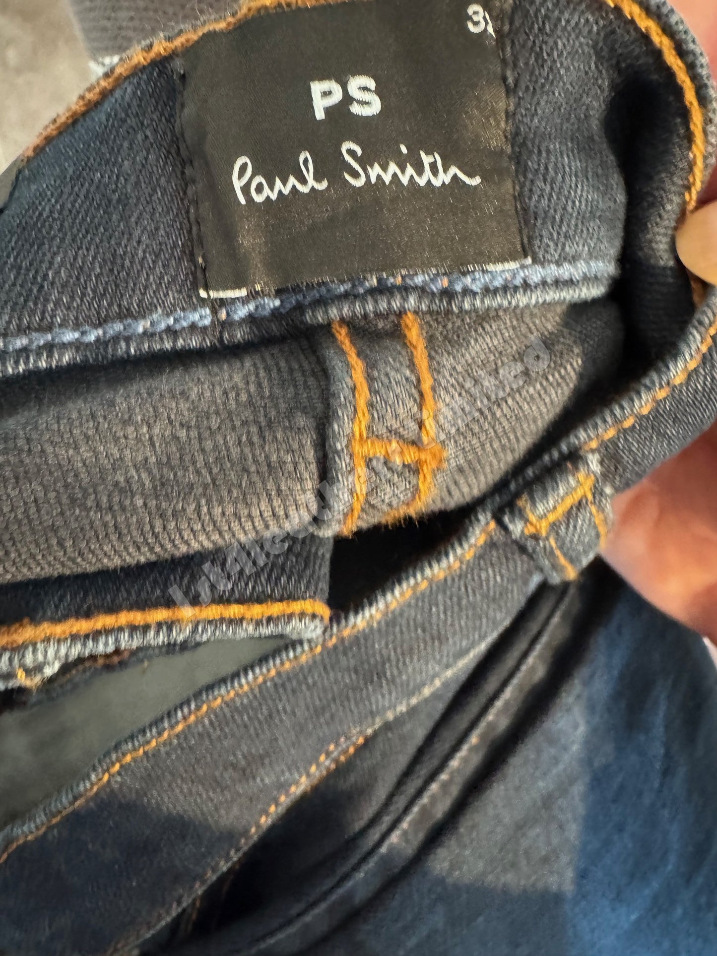 PAUL SMITH PS BLUE/BLACK REFLEX SLIM STRETCH JEANS 32 REG DARK BLUE RRP £155 NEW