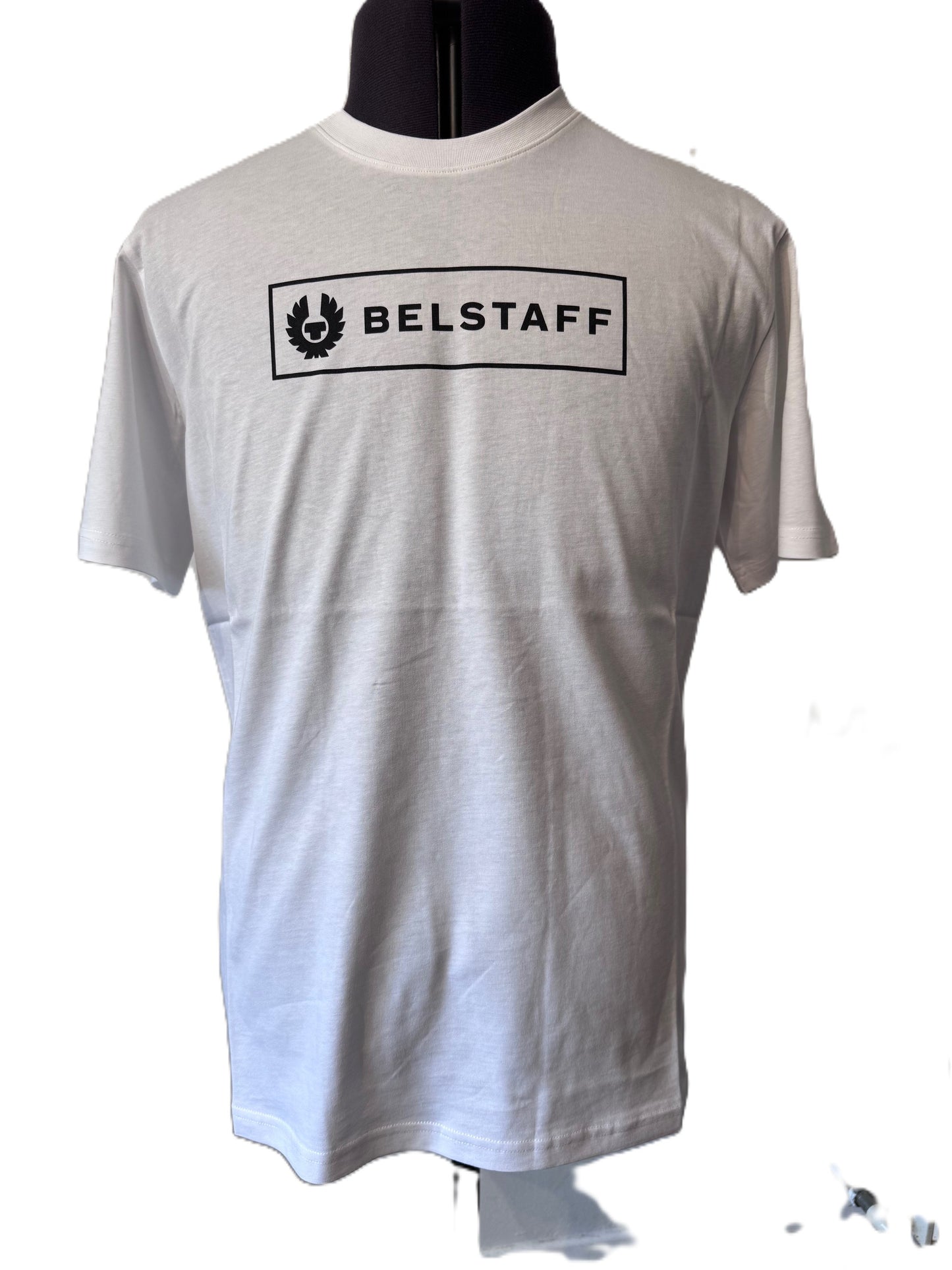 BELSTAFF BOX LOGO COTTON T-SHIRT WHITE XL RRP £60 BNWT