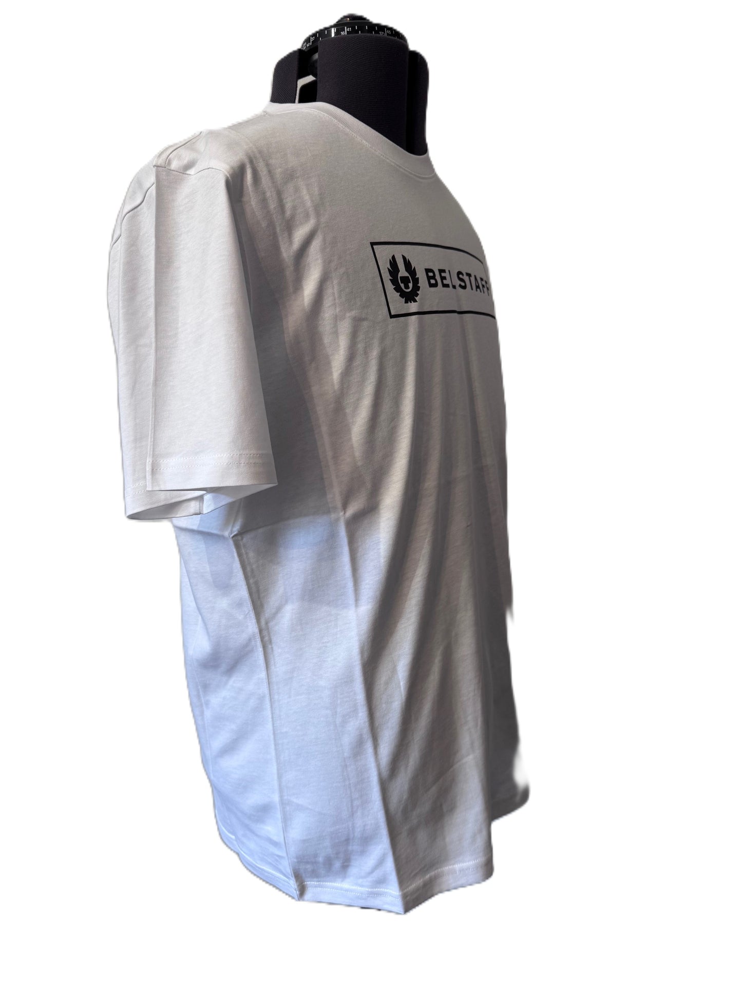 BELSTAFF BOX LOGO COTTON T-SHIRT WHITE XL RRP £60 BNWT