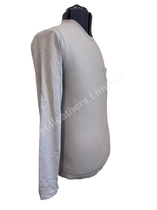 BELSTAFF THOM LONG SLEEVE COTTON T-SHIRT ASH GREY RRP £75 BNWT