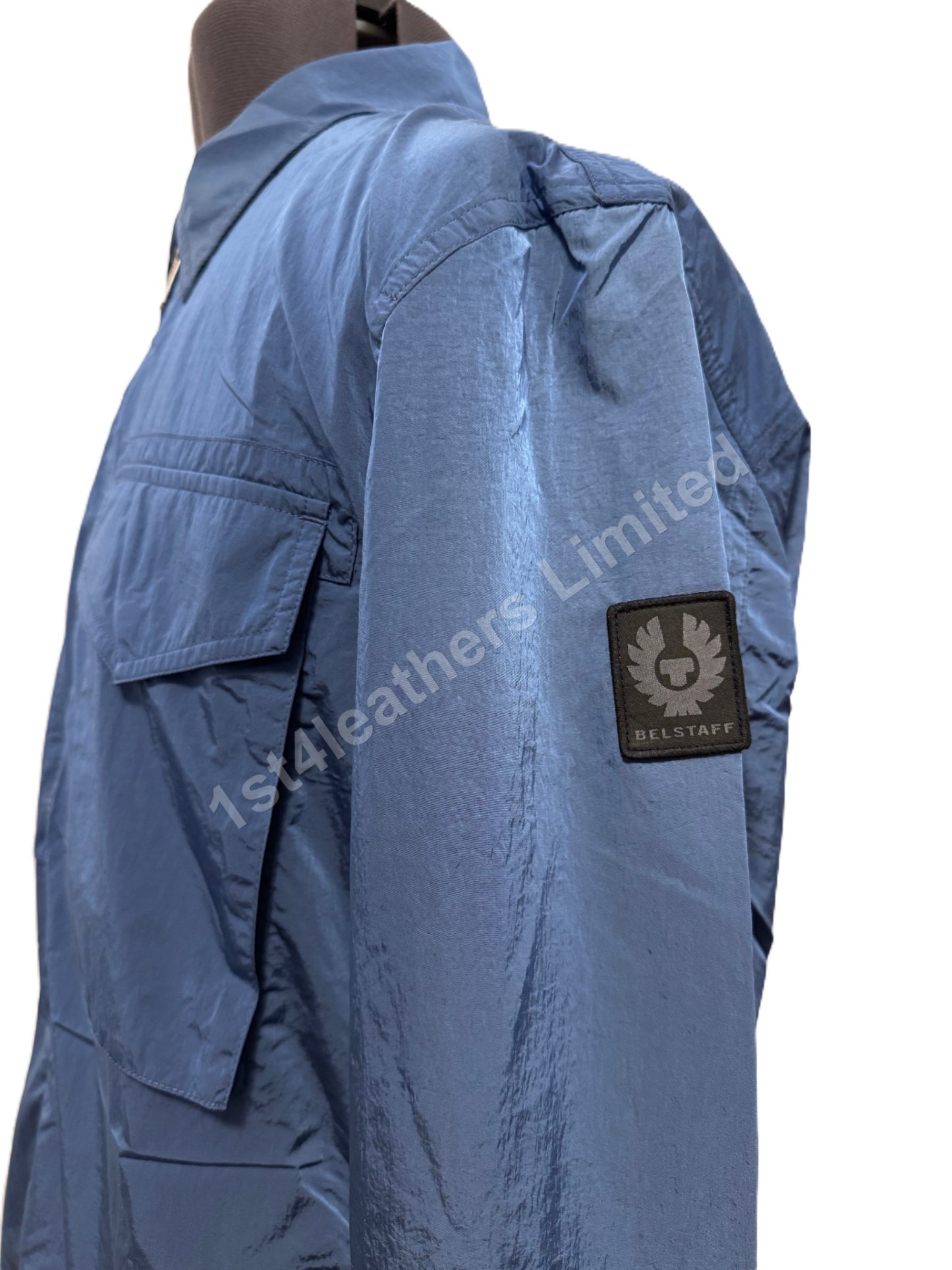 BELSTAFF COMMAND SHIMMER SHELL OVERSHIRT JACKET FORWARD BLUE RRP £225 BNWT