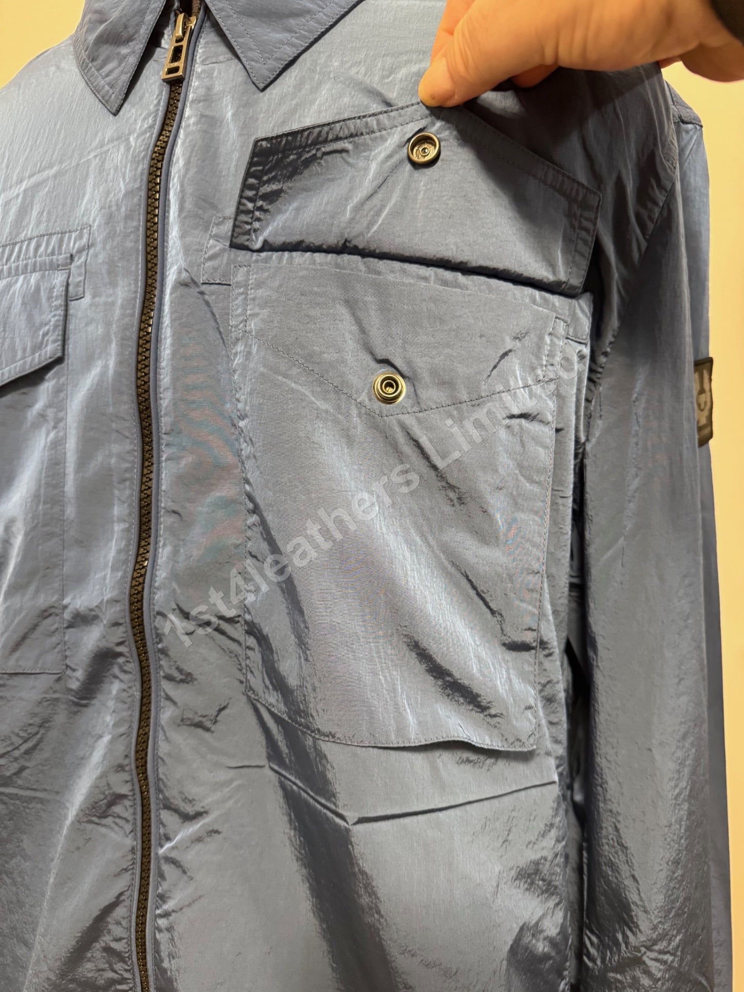 BELSTAFF COMMAND SHIMMER SHELL OVERSHIRT JACKET FORWARD BLUE RRP £225 BNWT