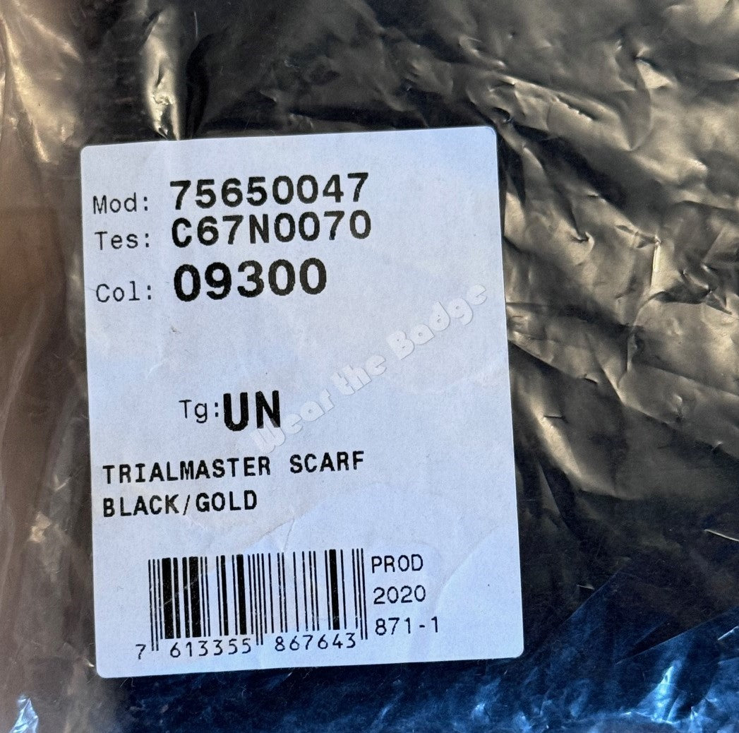 BELSTAFF TRIALMASTER BLACK & GOLD WOOL SCARF RRP £120 BNWT