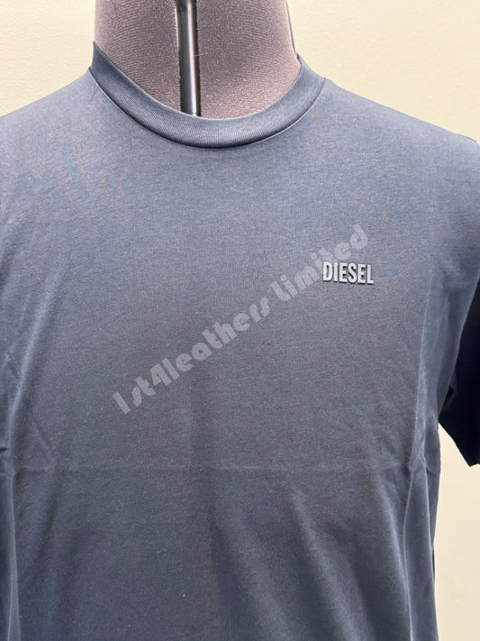 DIESEL COTTON T-SHIRT NAVY BLUE LARGE RRP £60 BNWT