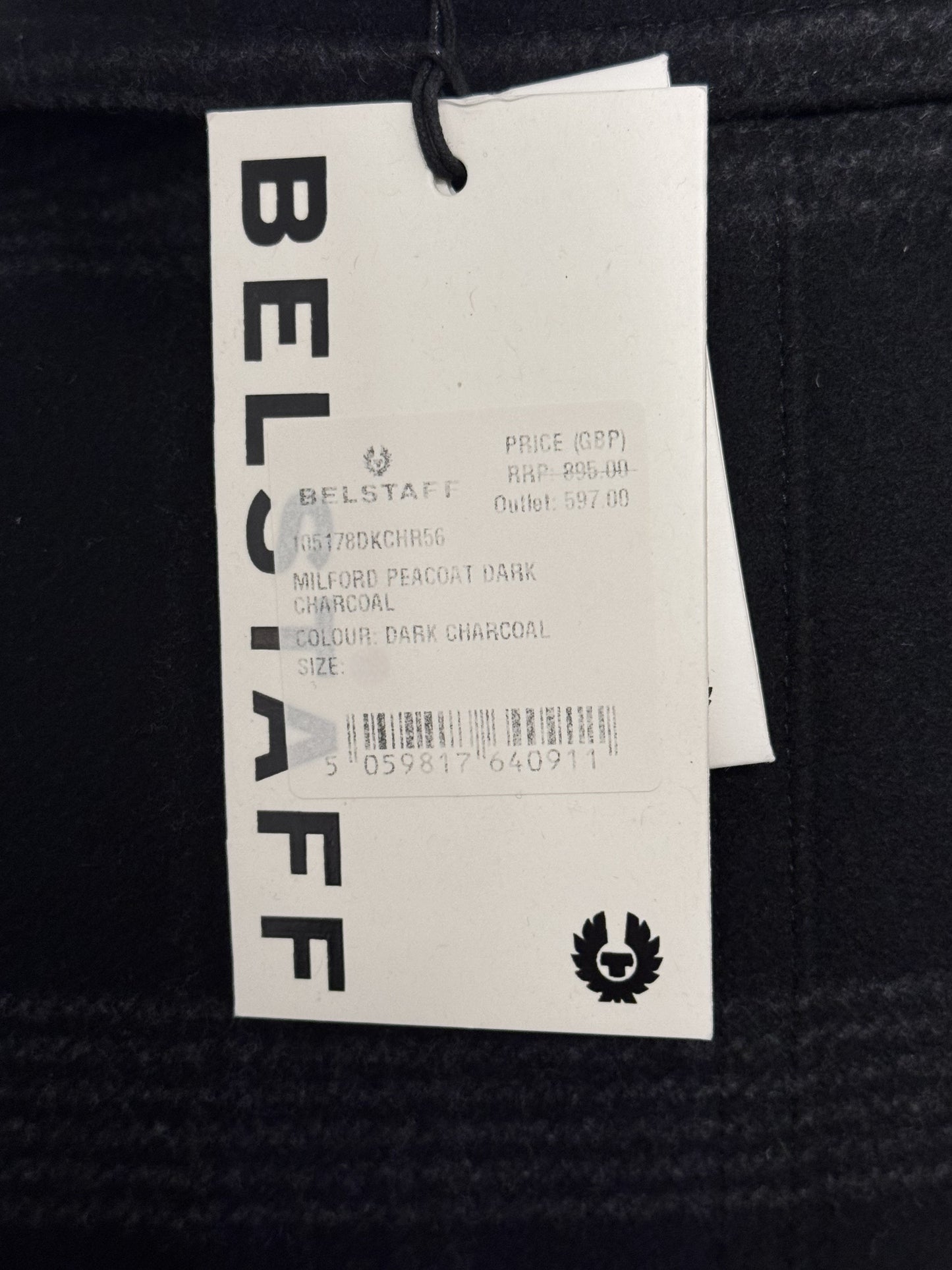 BELSTAFF MILFORD PEA COAT JACKET DARK CHARCOAL RRP £895 BNWT