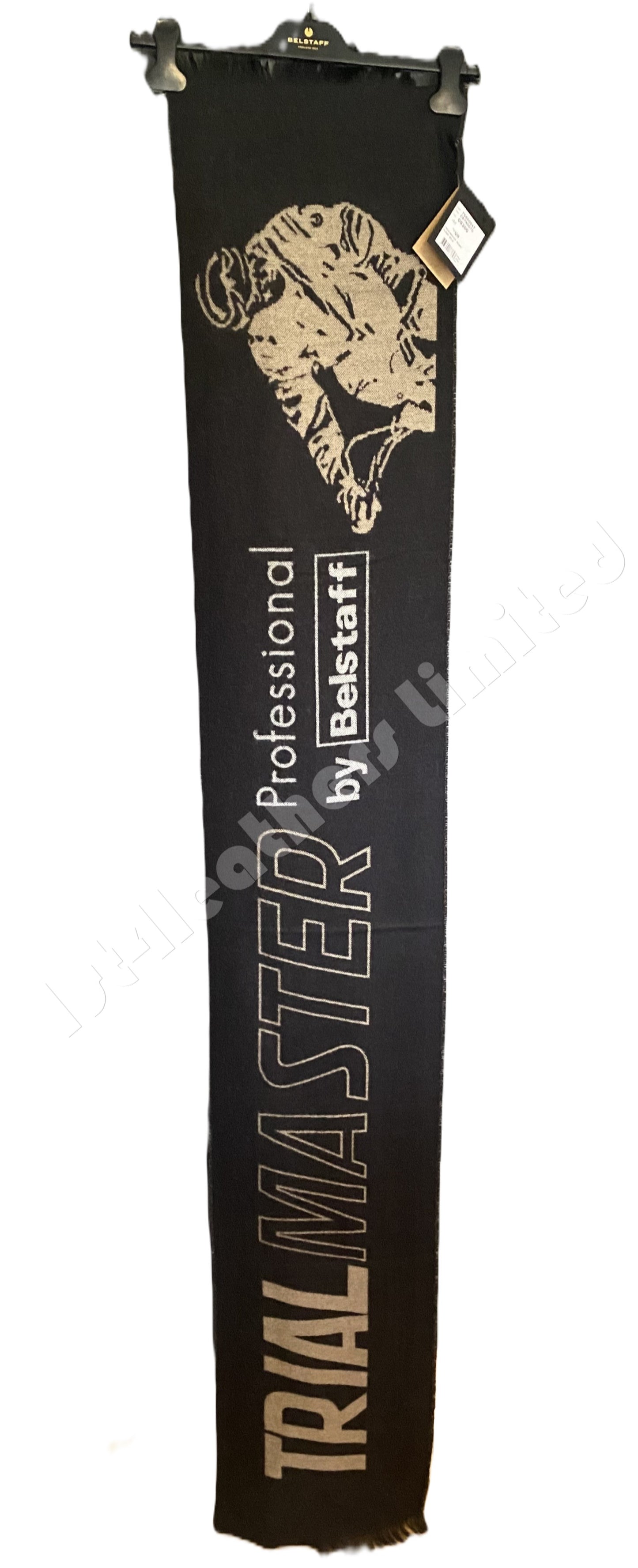 BELSTAFF TRIALMASTER BLACK & GOLD WOOL SCARF RRP £120 BNWT