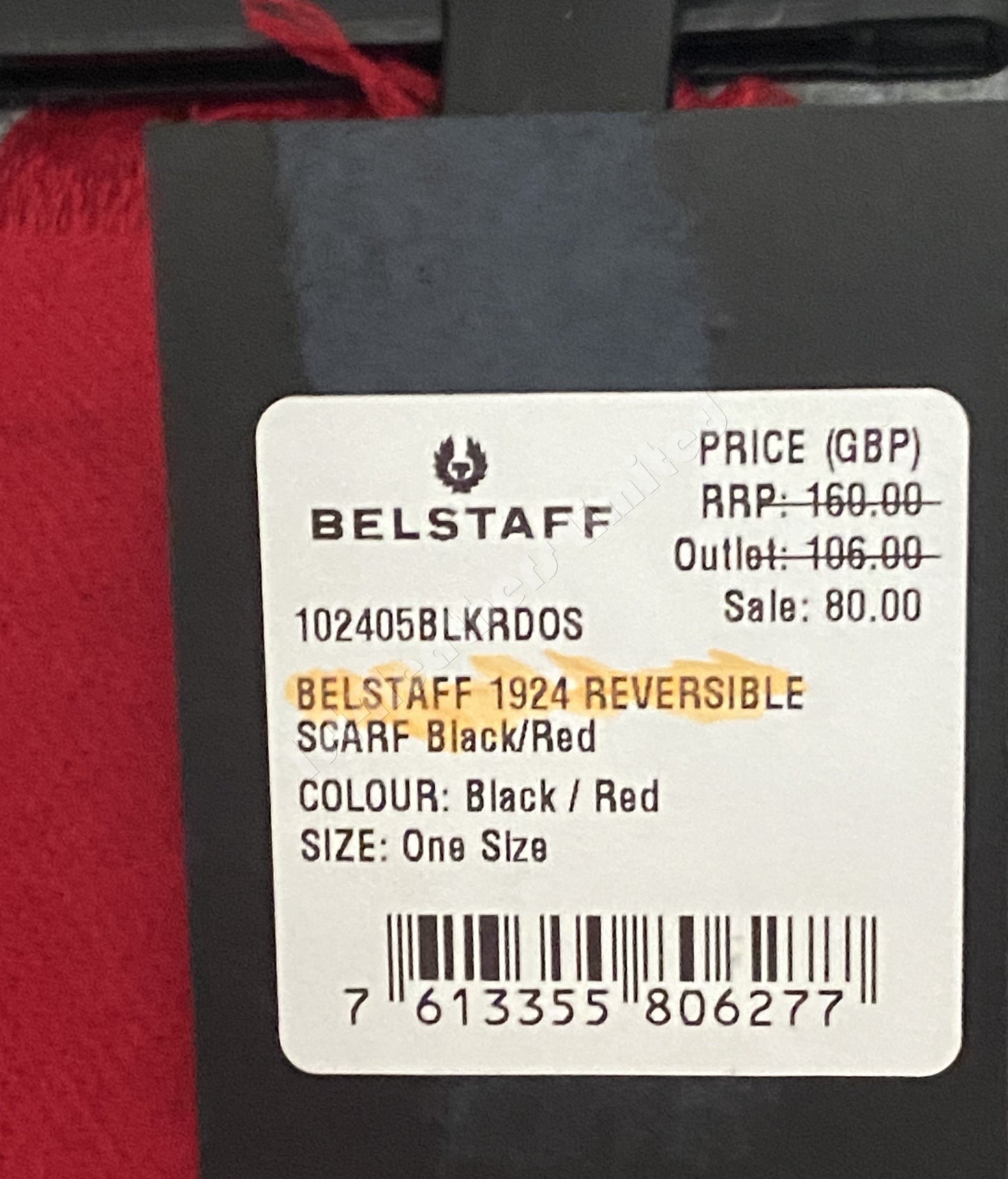 BELSTAFF 1924 REVERSIBLE RED WOOL SCARF RRP £160 BNWT
