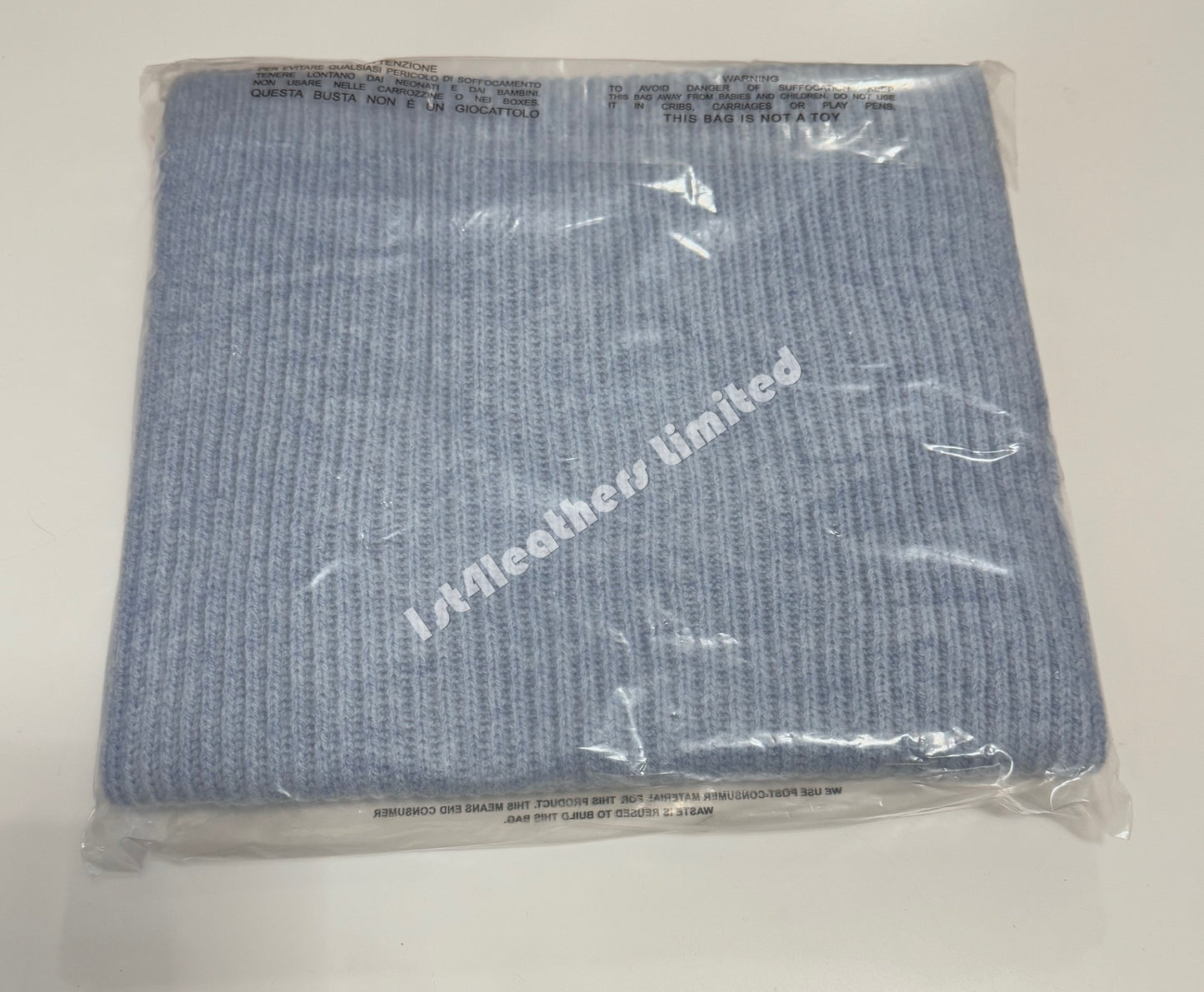 BELSTAFF PHOENIX LOGO CASHMERE & WOOL DOCK SCARF SKY BLUE RRP £100 BNWT