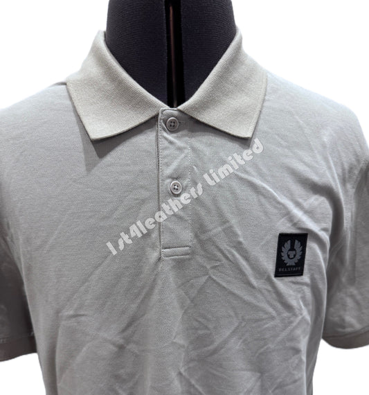 BELSTAFF STEWARTON PIQUE COTTON POLO SHIRT ASH GREY 2XL RRP £90 BNWT