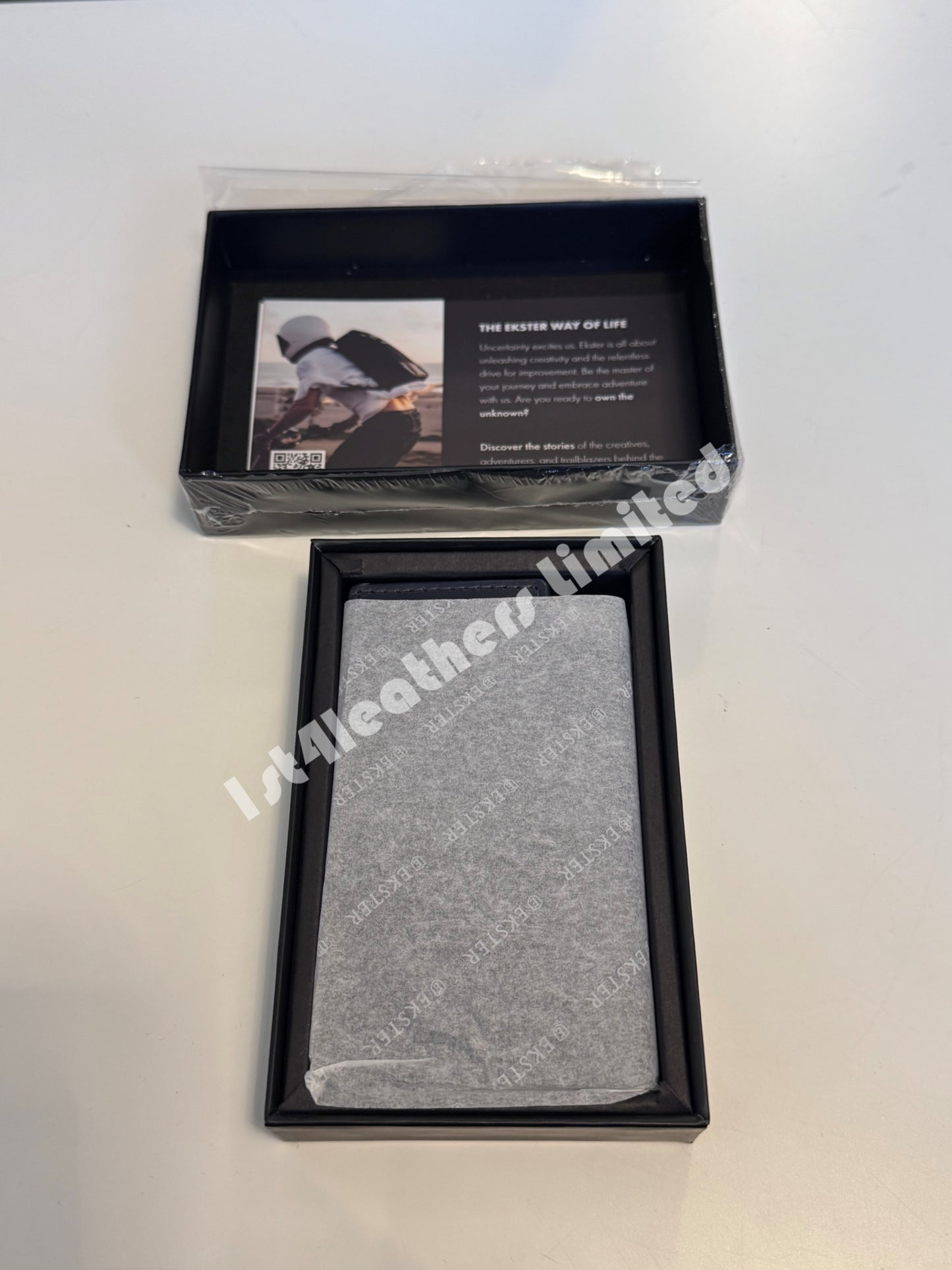 EKSTER RFID BLOCKING LEATHER WALLET PRO NAVY BLUE RRP £109 BNIB