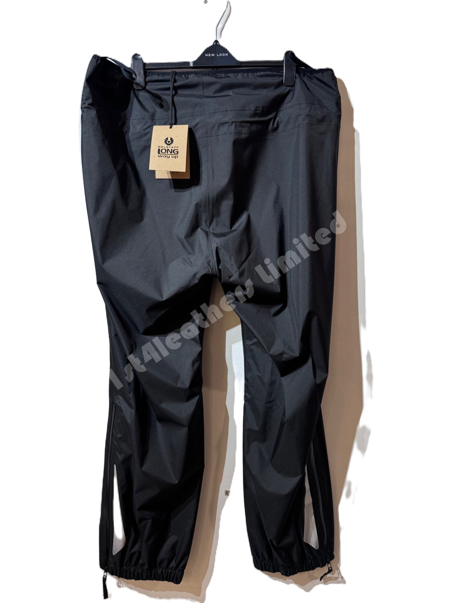BELSTAFF LONG WAY UP MOTORCYCLE RAIN SUIT TROUSERS BLACK RRP £120 BNWT