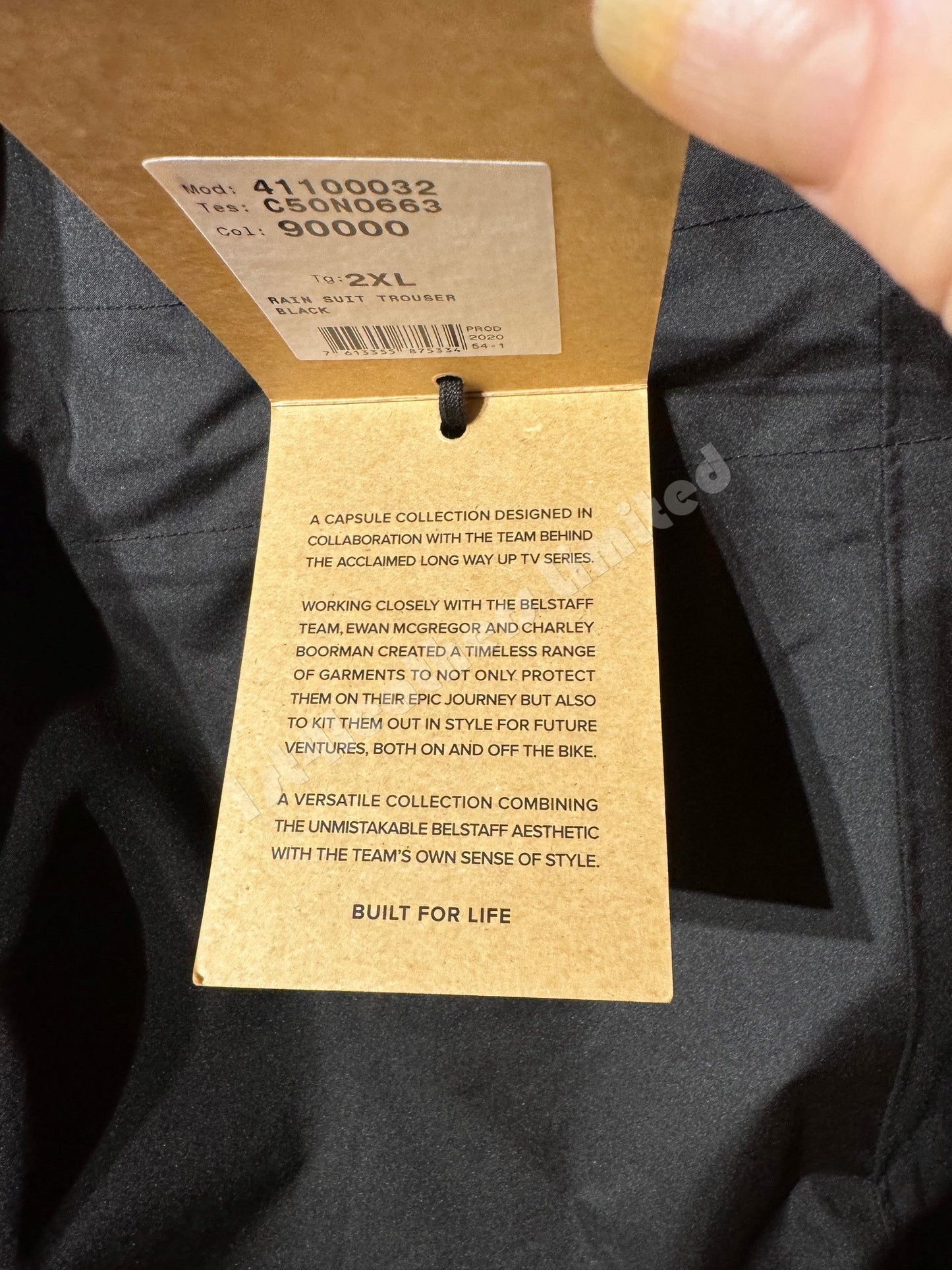 BELSTAFF LONG WAY UP MOTORCYCLE RAIN SUIT TROUSERS BLACK RRP £120 BNWT