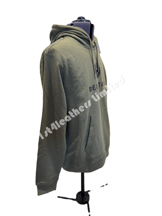 BELSTAFF NORTHVIEW COTTON FLEECE HOODIE SWEATSHIRT TRUE OLIVE RRP £150 BNWT