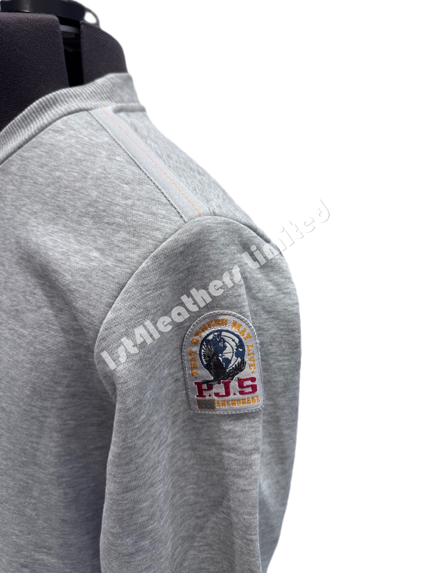 PARAJUMPERS K2 CREW NECK COTTON FLEECE SWEATSHIRT GREY MELANGE RRP £160 BNWT