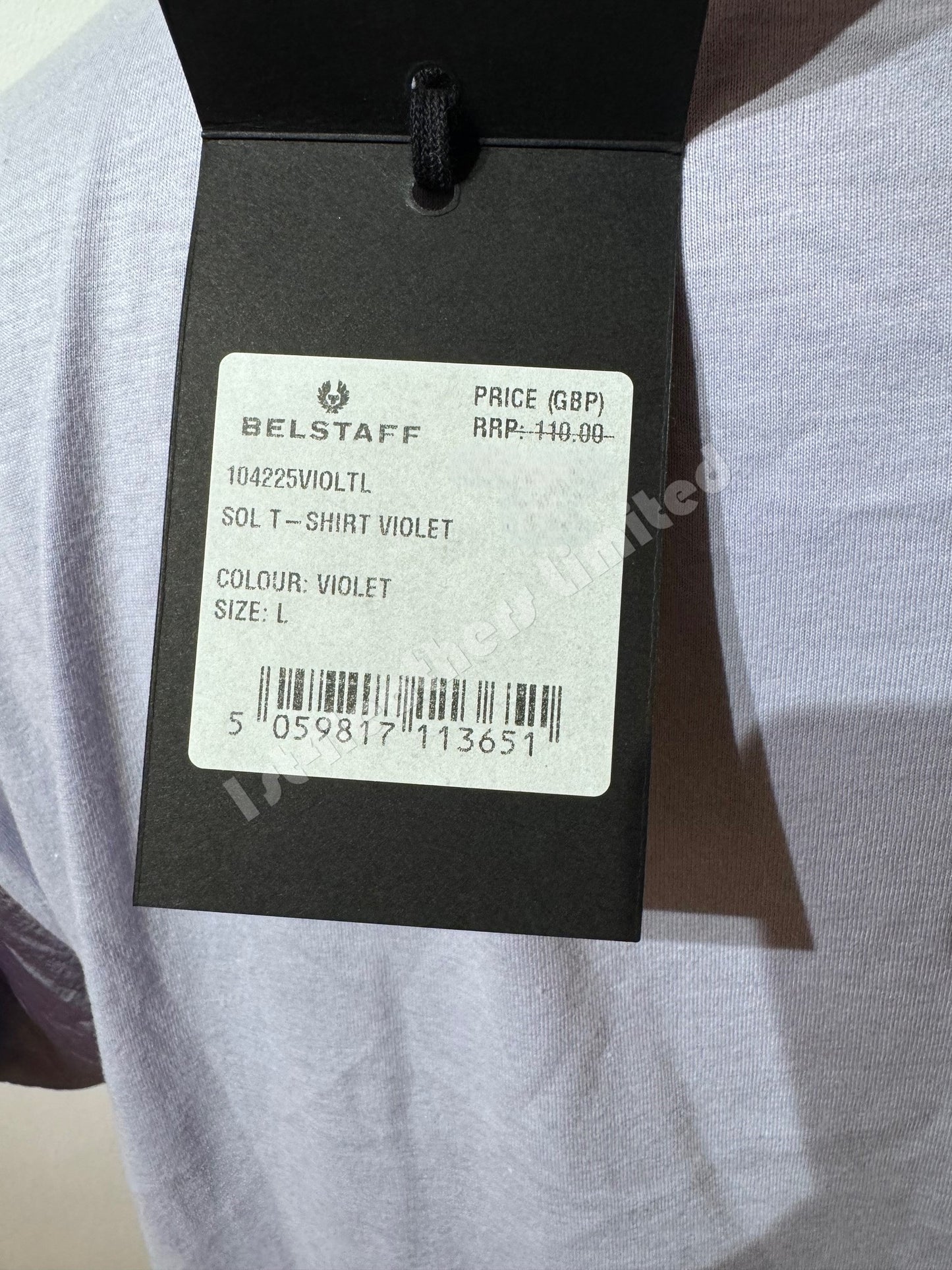 BELSTAFF LADIES SOL COTTON & POLYESTER T-SHIRT VIOLET LARGE RRP £110 BNWT