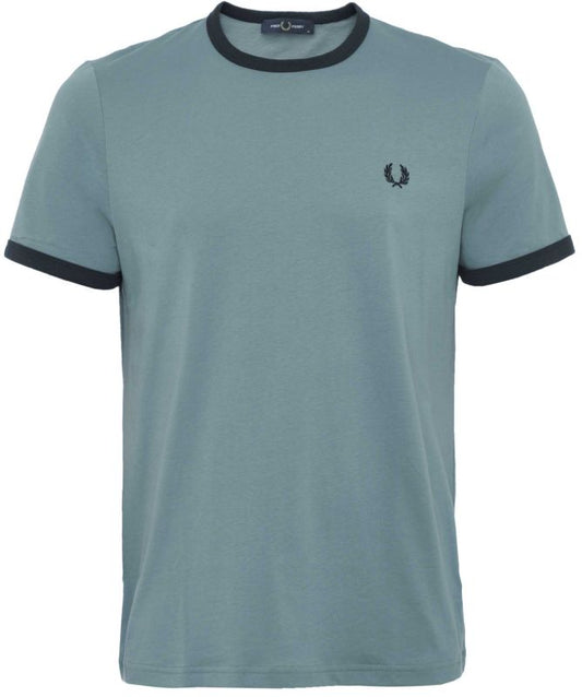 FRED PERRY RINGER COTTON T-SHIRT STOCKPORT BLUE 2XL RRP £50 BNWT