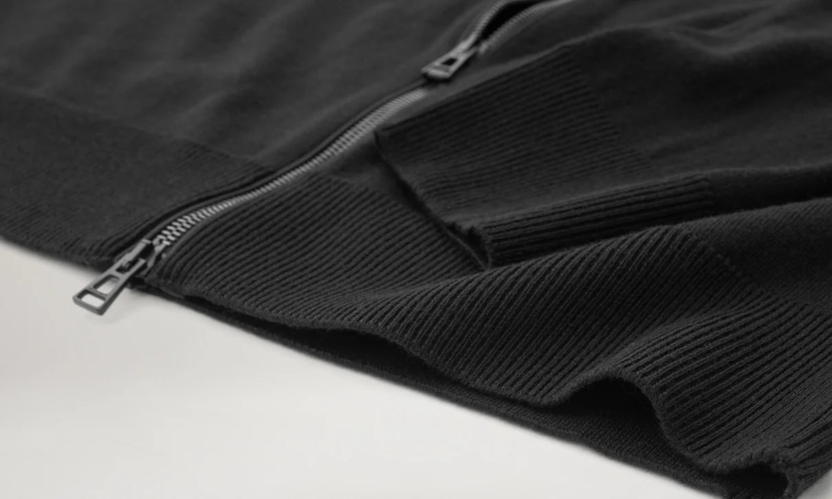 BELSTAFF KELBY MIXED MEDIA ZIP CARDIGAN JUMPER BLACK XL RRP £250 BNWT