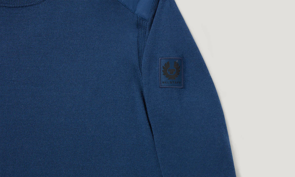 BELSTAFF KERRIGAN CREW NECK MERINO WOOL JUMPER INSIGNIA BLUE RRP £175 BNWT (Copy)