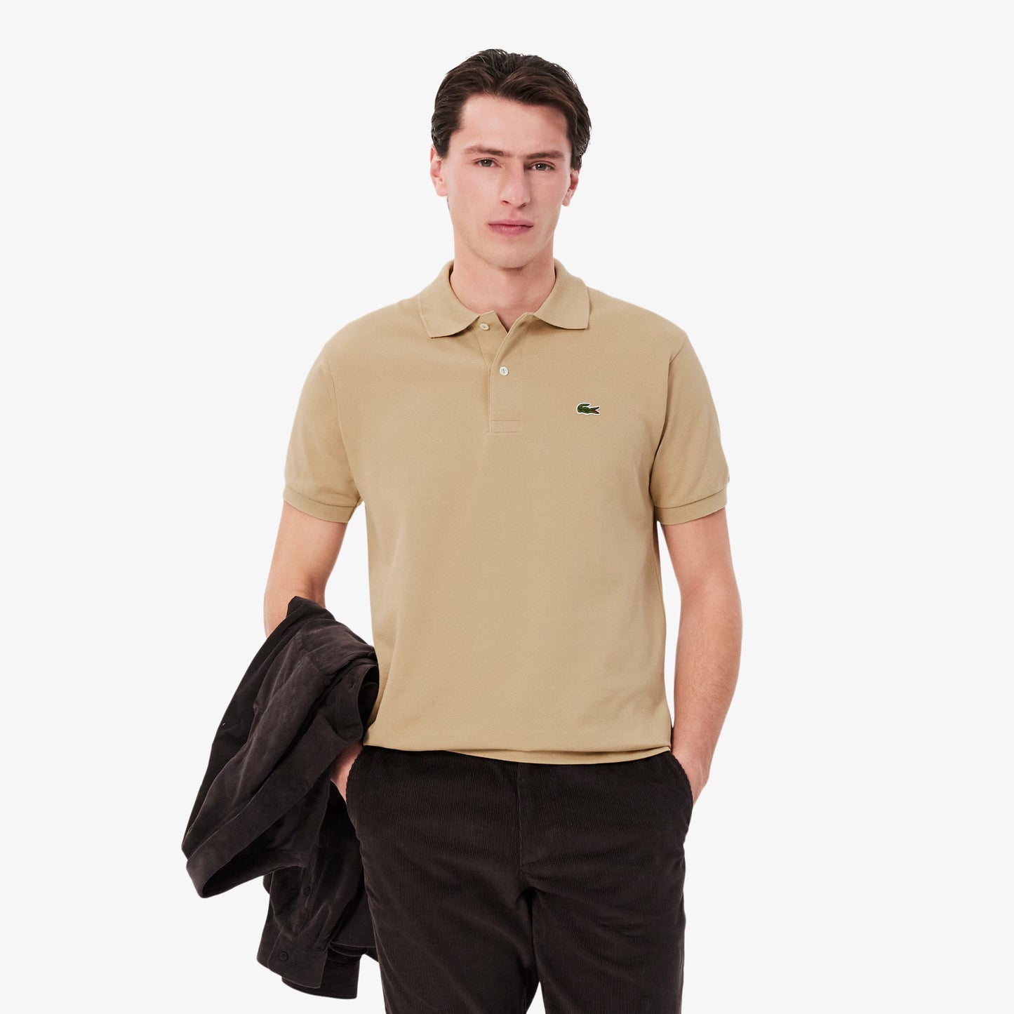 LACOSTE CLASSIC PIQUE COTTON POLO SHIRT BEIGE 5XL RRP £95 BNWT