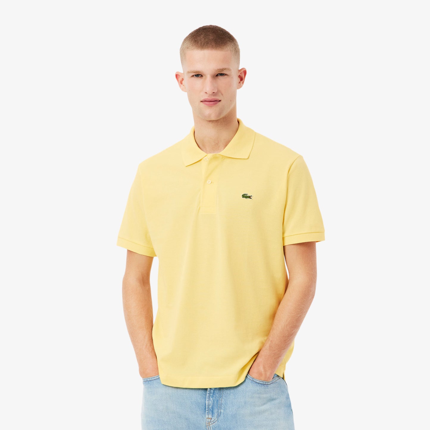 LACOSTE CLASSIC FIT PIQUE COTTON POLO SHIRT YELLOW 5XL RRP £95 BNWT