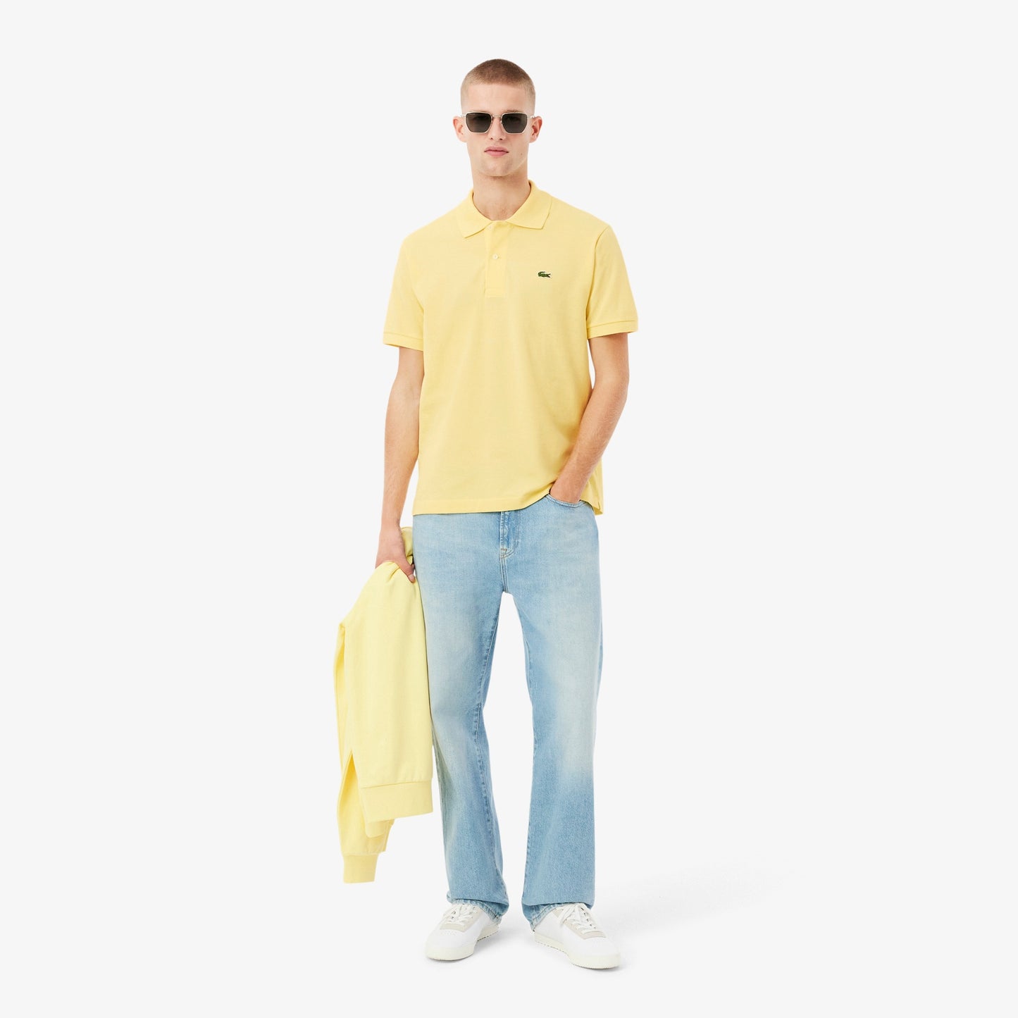 LACOSTE CLASSIC FIT PIQUE COTTON POLO SHIRT YELLOW 5XL RRP £95 BNWT