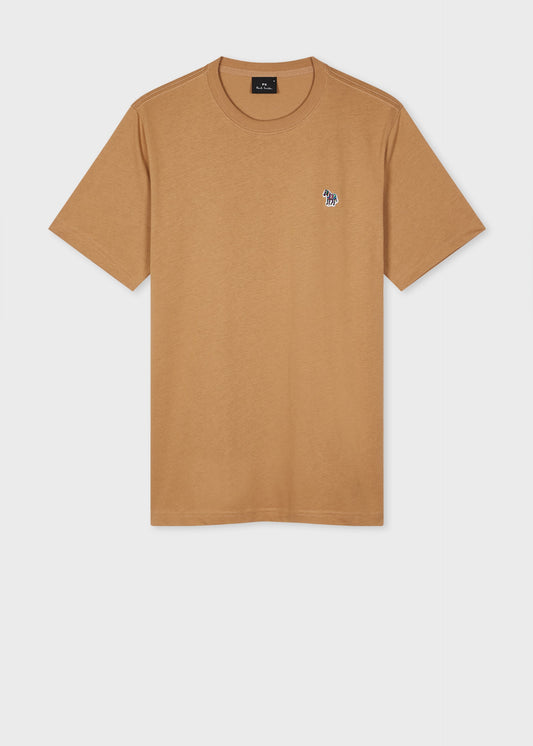 PAUL SMITH PS ZEBRA LOGO COTTON T-SHIRT CAMEL BROWN RRP £60 BNWT
