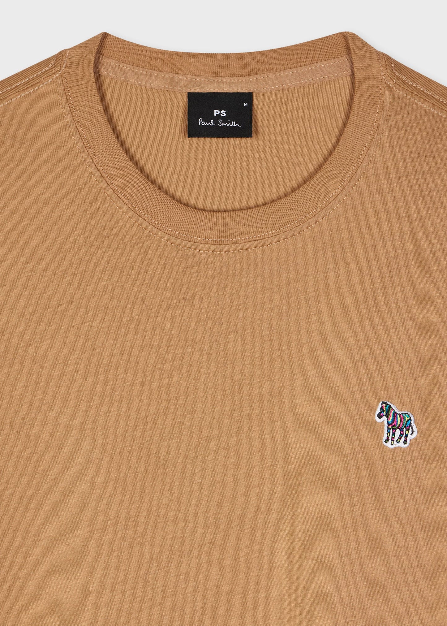 PAUL SMITH PS ZEBRA LOGO COTTON T-SHIRT CAMEL BROWN RRP £60 BNWT