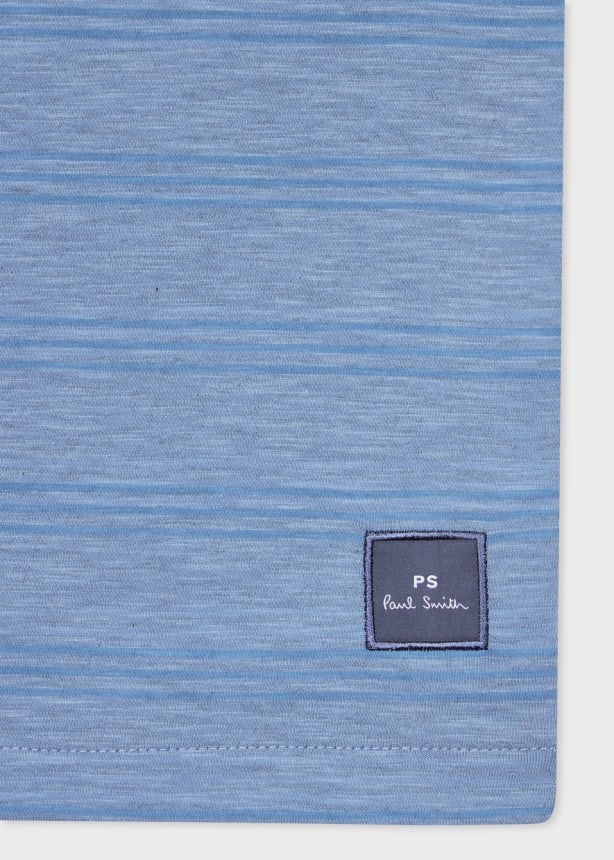 PAUL SMITH PS STRIPED MARL COTTON T-SHIRT BLUE 2XL RRP £85 BNWT